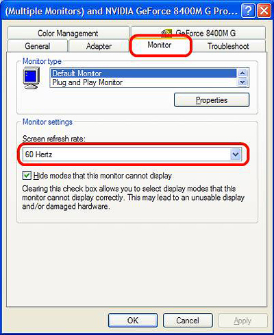 Graphics Card settings